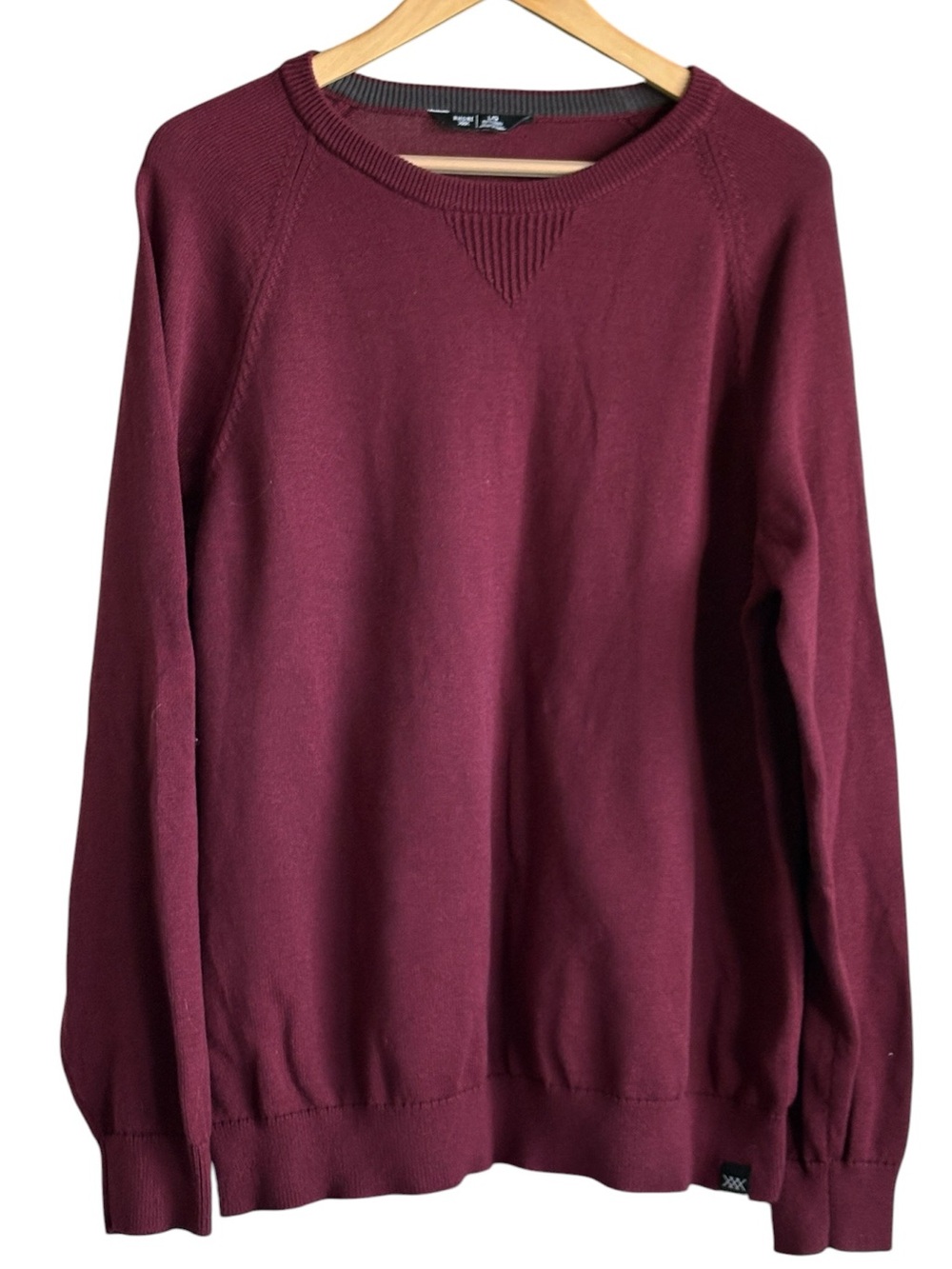 Rhone Mens Knit Sweater Crewneck Pullover Maroon Size Large Preppy